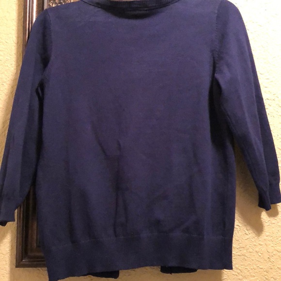 NWT Rue21 Navy Blue Crop Cardigan. Beautiful Bow design with lace/sheer fabric - Picture 11 of 15